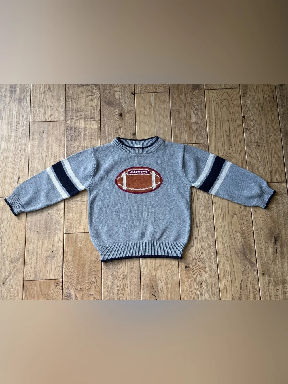 Gymboree Gray Vintage Style Football Sweater size 4